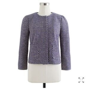 J Crew navy blue tweed jacket blazer size 0